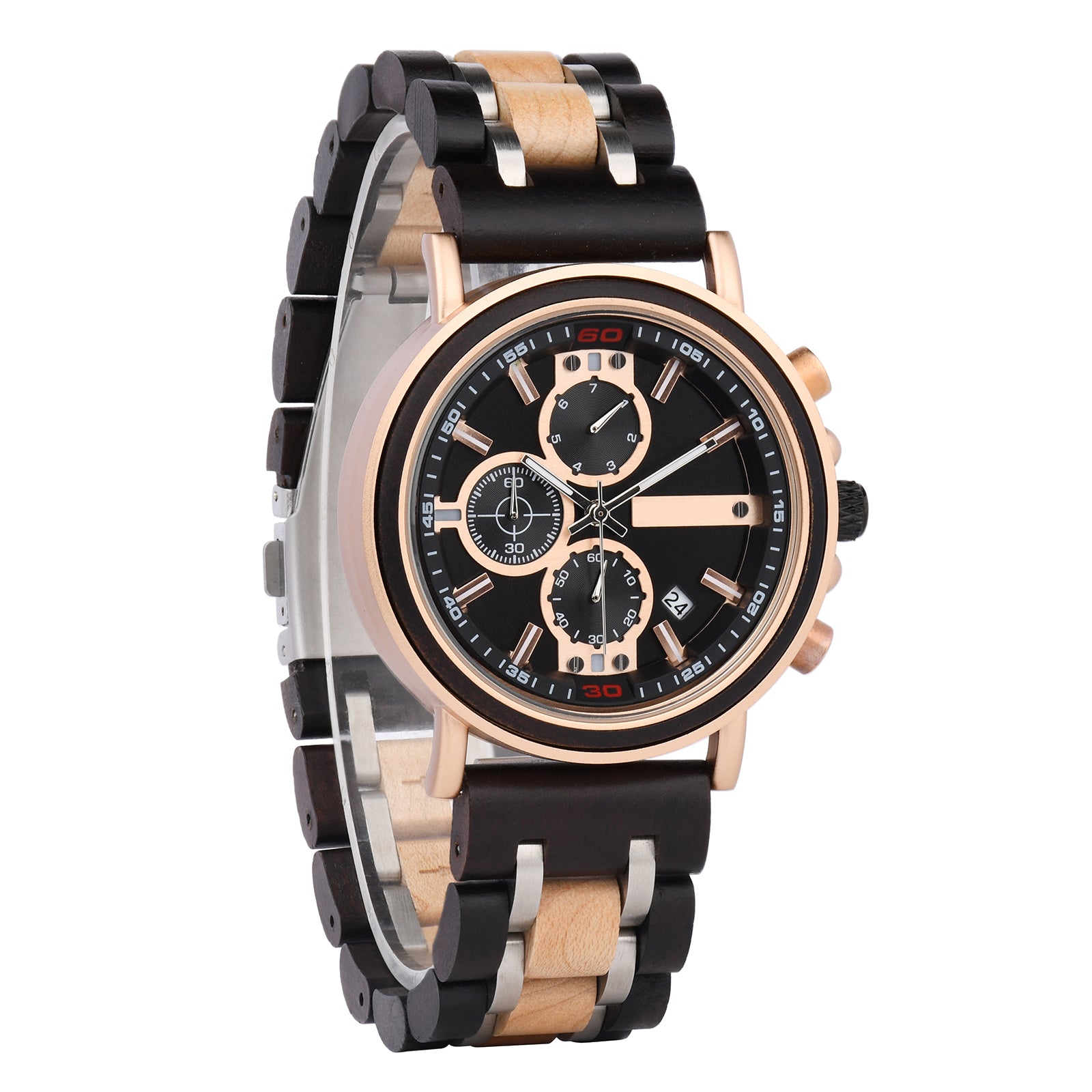 AURONYX - Men Wood Watch Chronograph