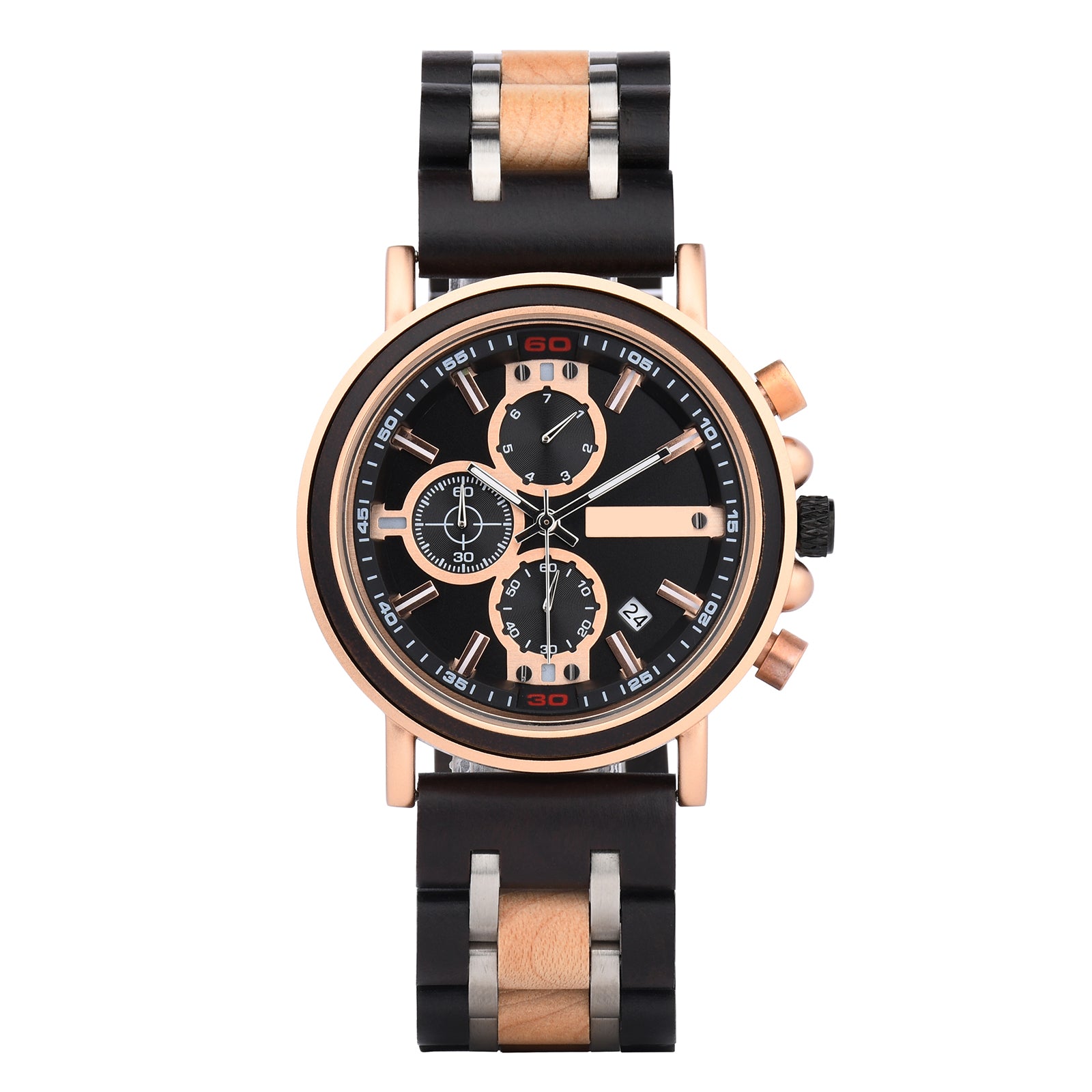 AURONYX - Men Wood Watch Chronograph