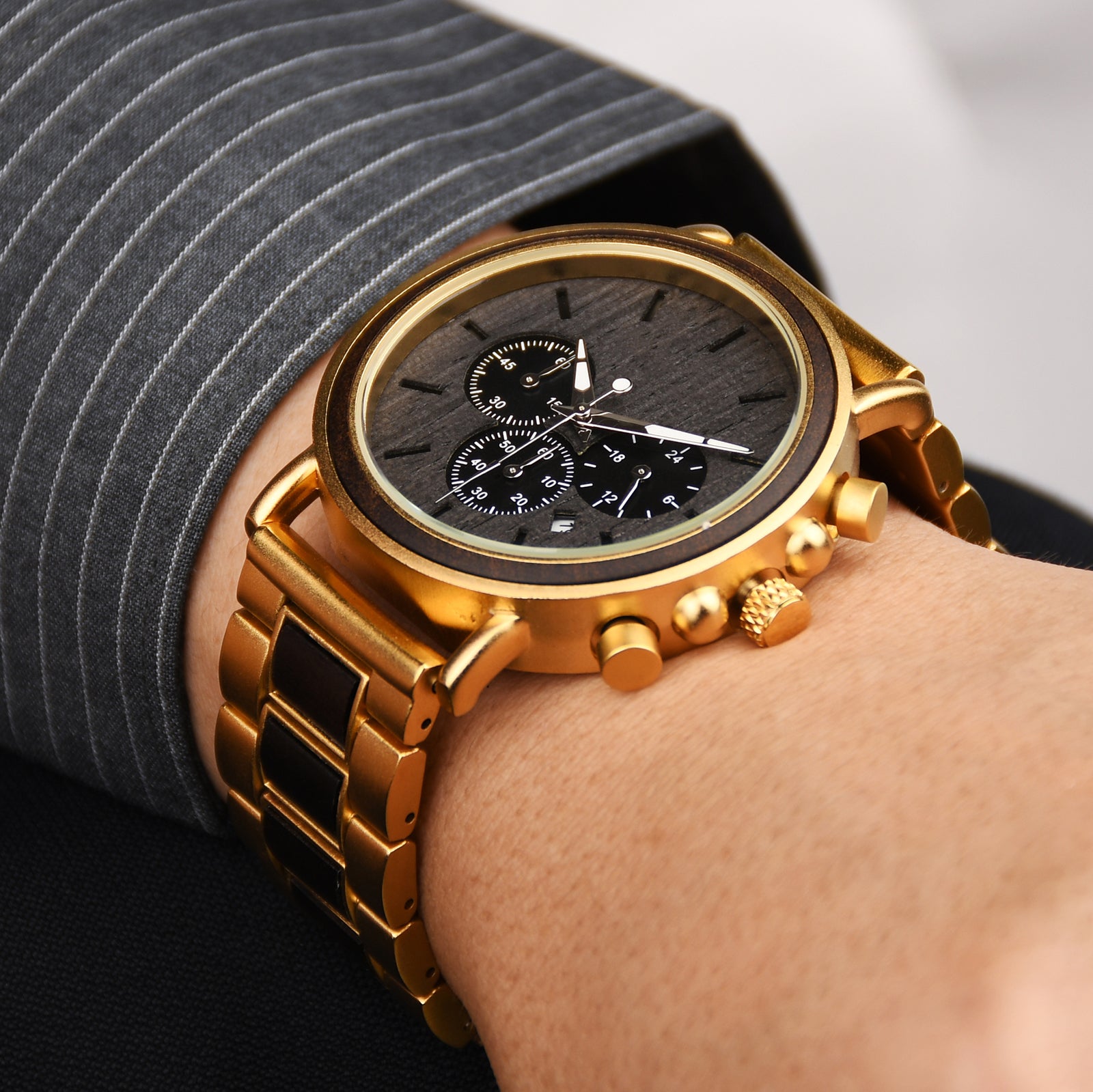 AURIGNUM - Men Wood Watch Chronograph