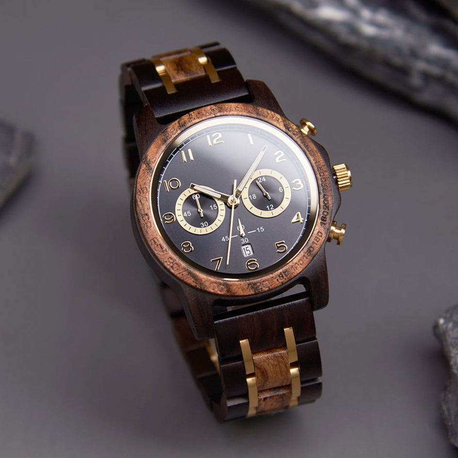 ZEVOR - Men Wood Watch Chronograph