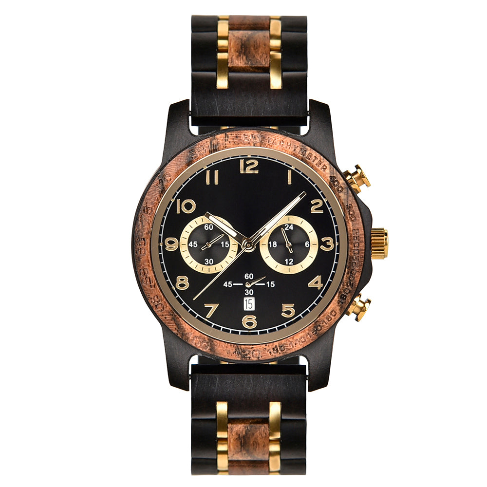 ZEVOR - Men Wood Watch Chronograph