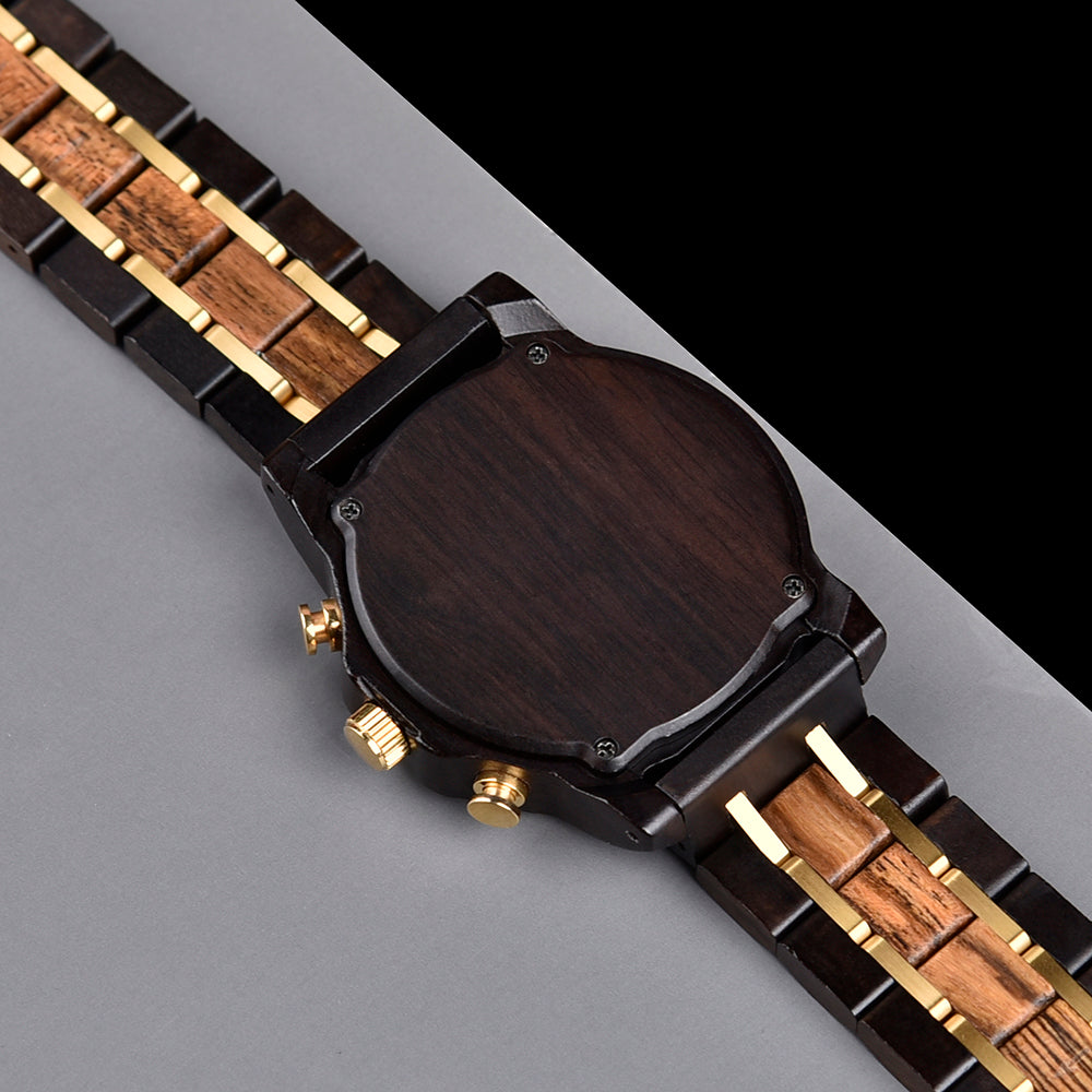 ZEVOR - Men Wood Watch Chronograph