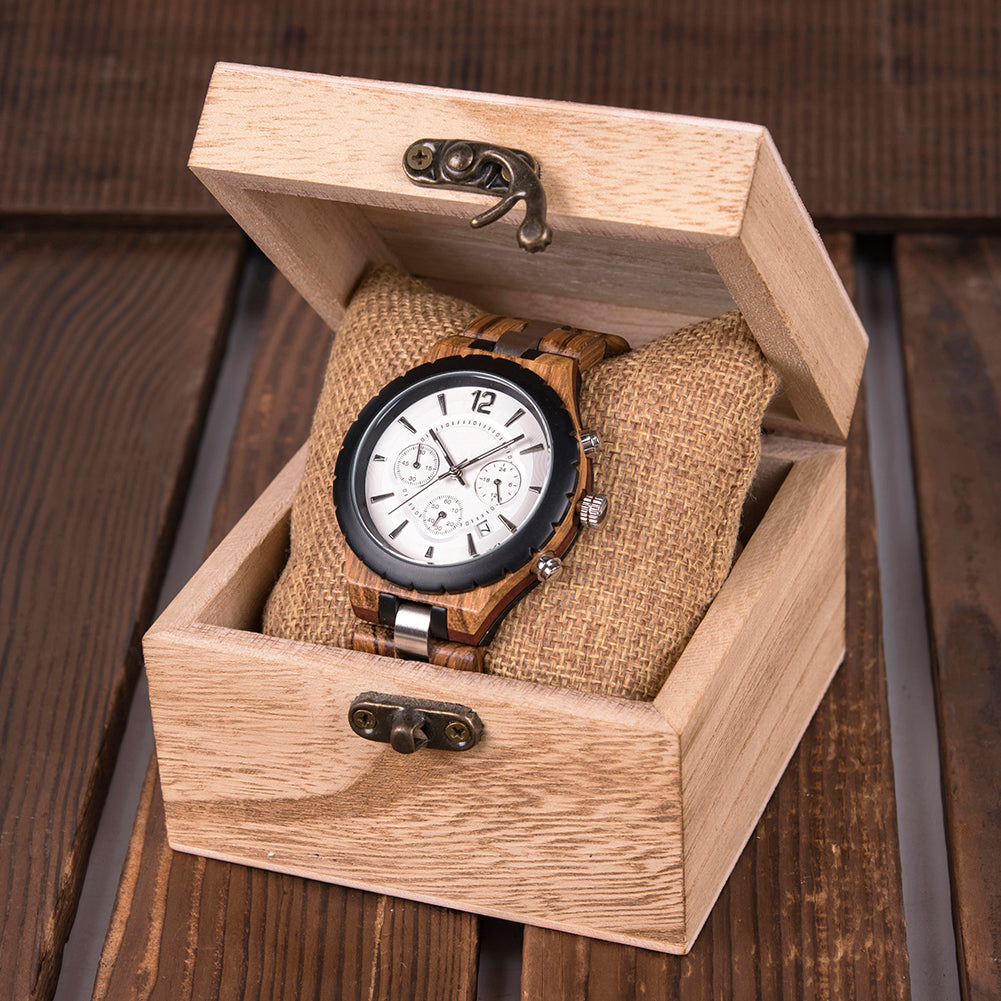 CHRONOLUXE - Men Wood Watch Chronograph