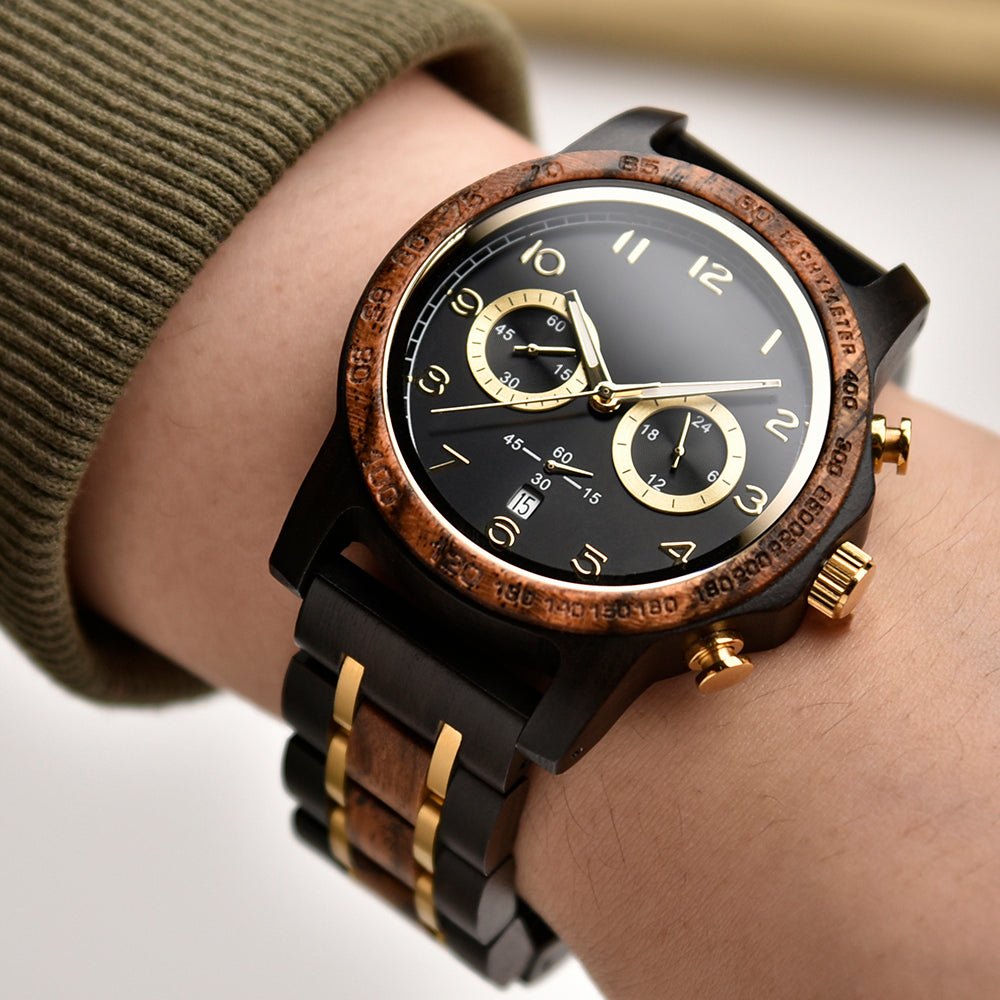 ZEVOR - Men Wood Watch Chronograph