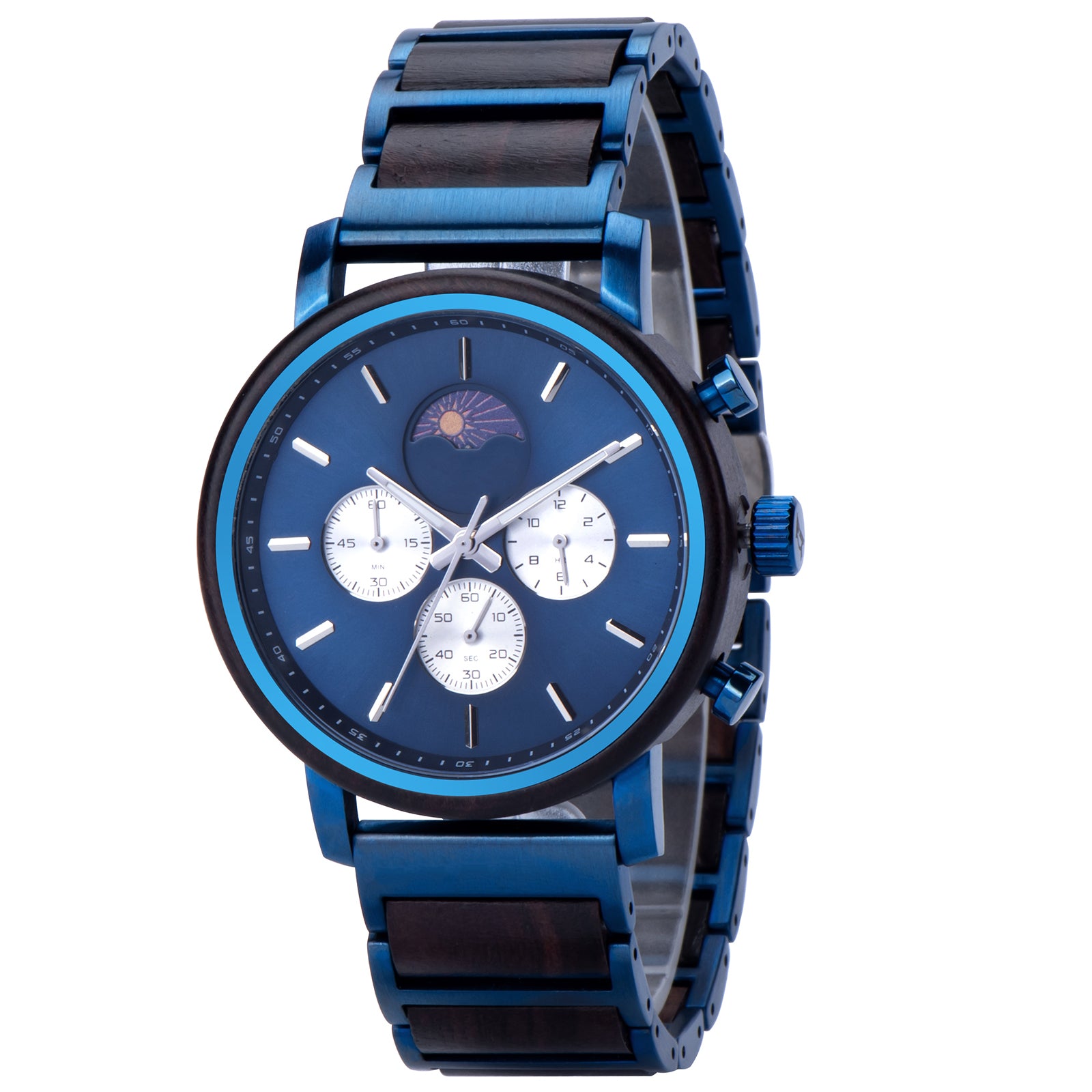 EBONAZURE - Men Wood Watch Chronograph