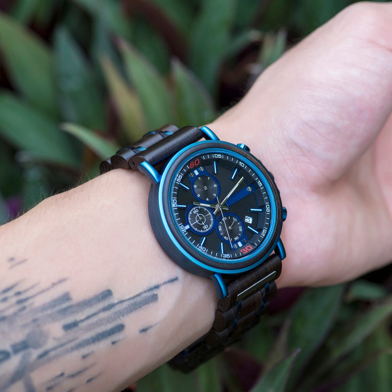 TERRASTEEL - Men Wood Watch Chronograph