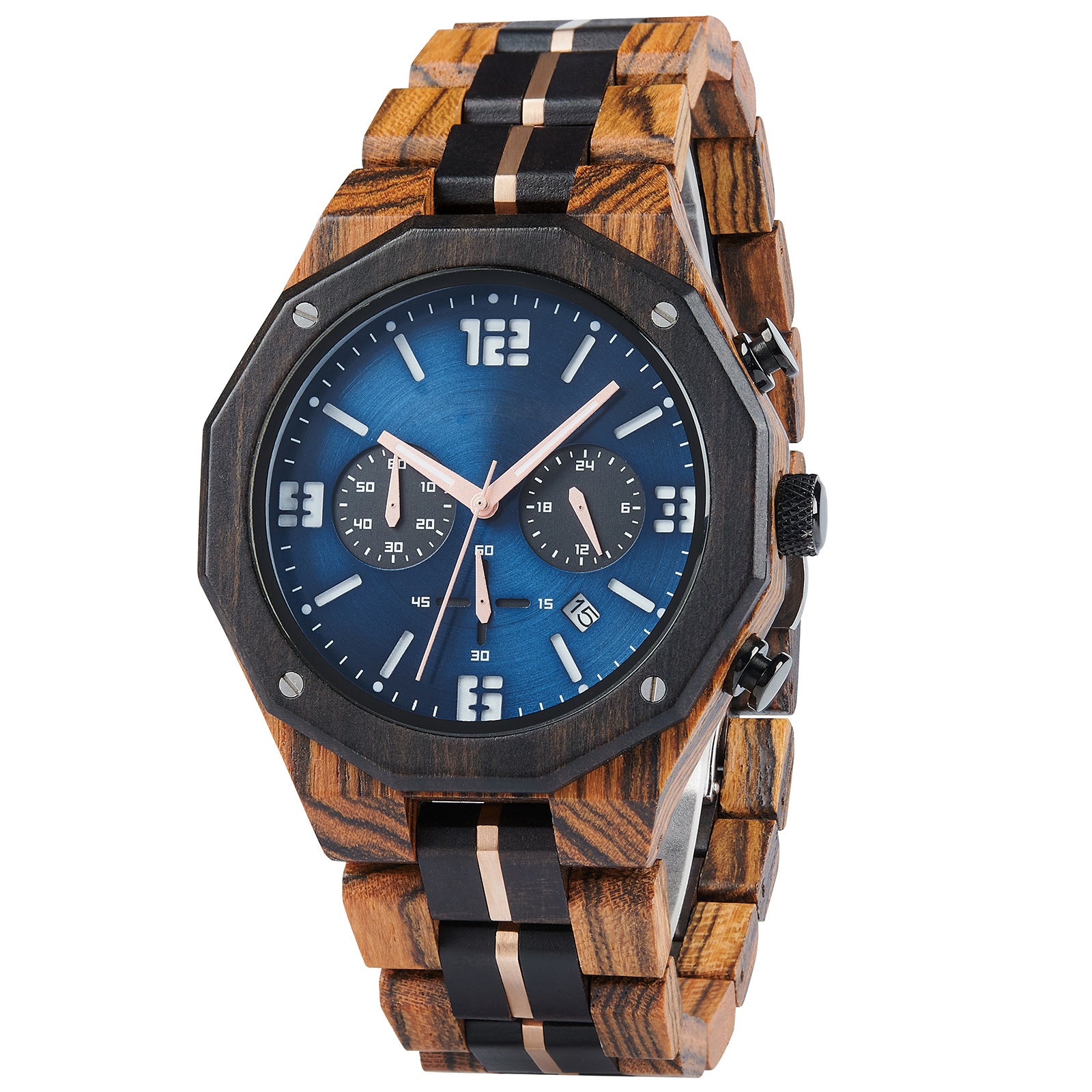 COBALON - Men Wood Watch Chronograph