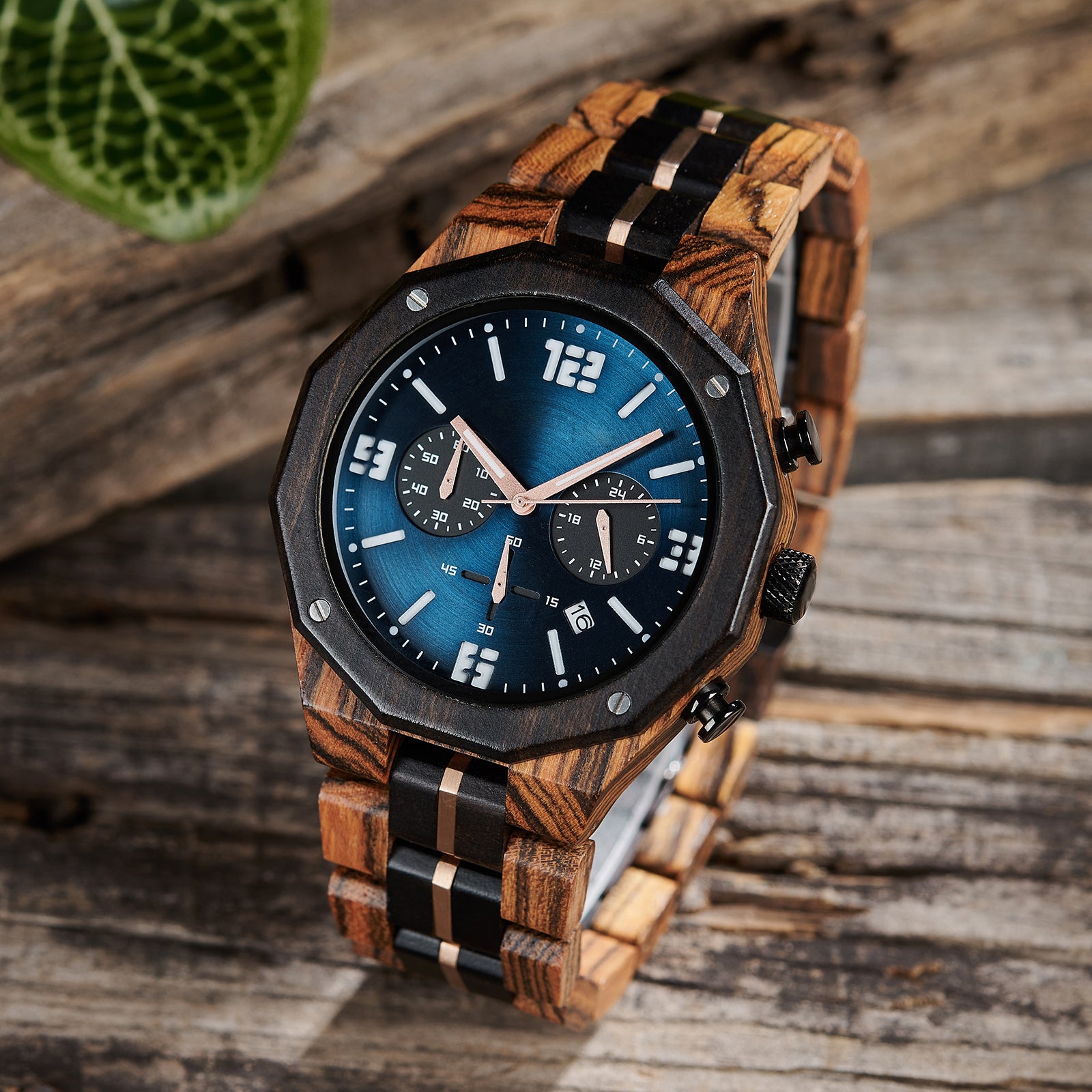 COBALON - Men Wood Watch Chronograph