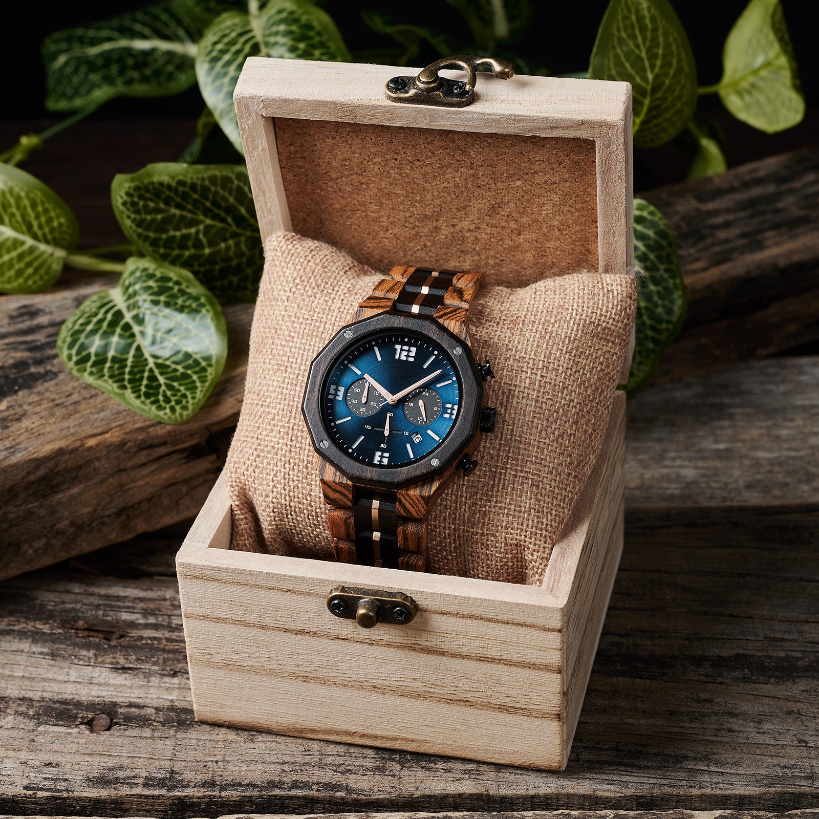 COBALON - Men Wood Watch Chronograph