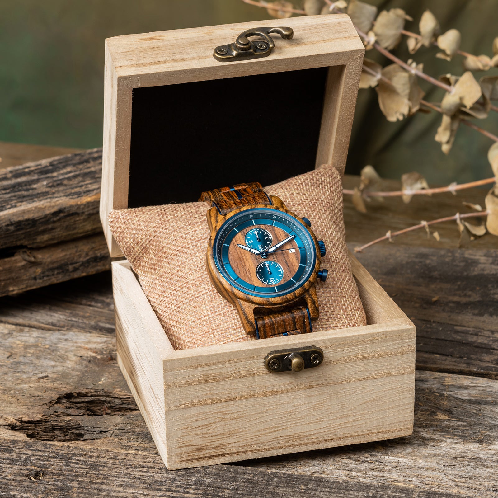 BLUESCALE - Men Wood Watch Chronograph