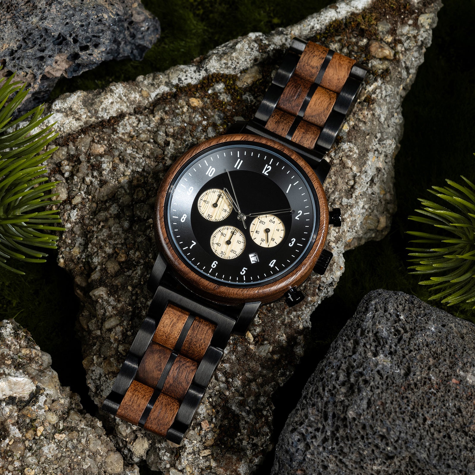 NOIRWOOD - Men Wood Watch Chronograph