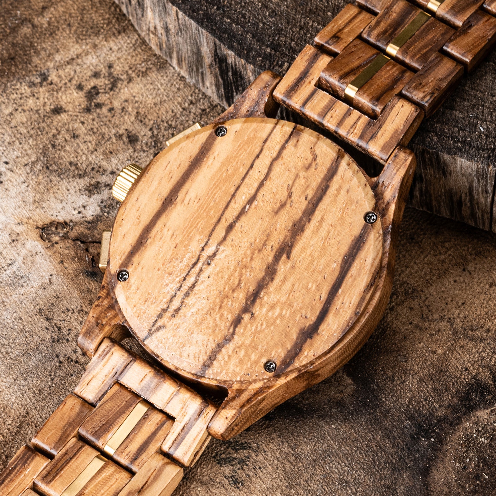 ZEBRON - Men Wood Watch Chronograph