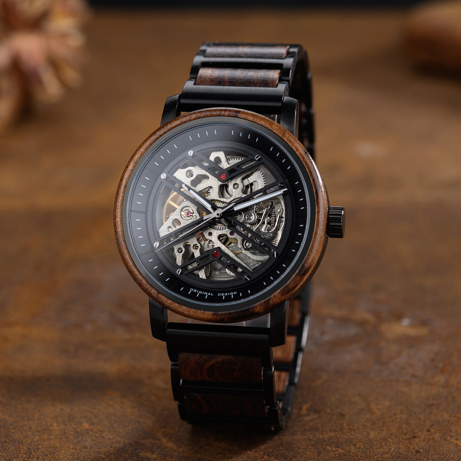 NOCTILIGN - Men Wood Watch Automatic Mechanical