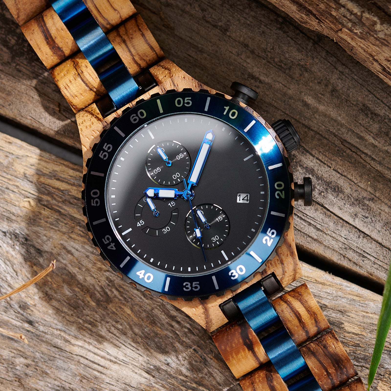 CERULEUM - Men Wood Watch Chronograph