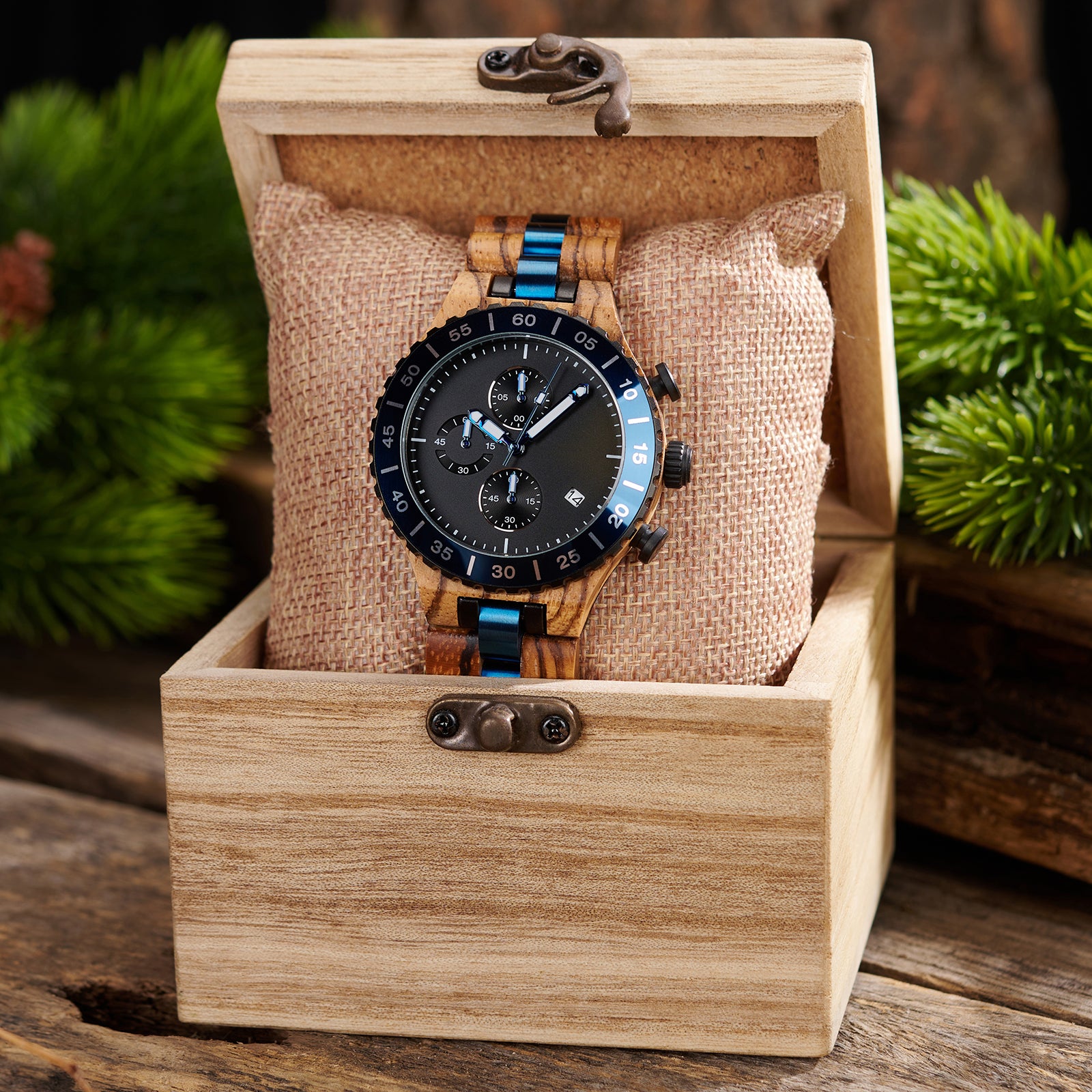 CERULEUM - Men Wood Watch Chronograph