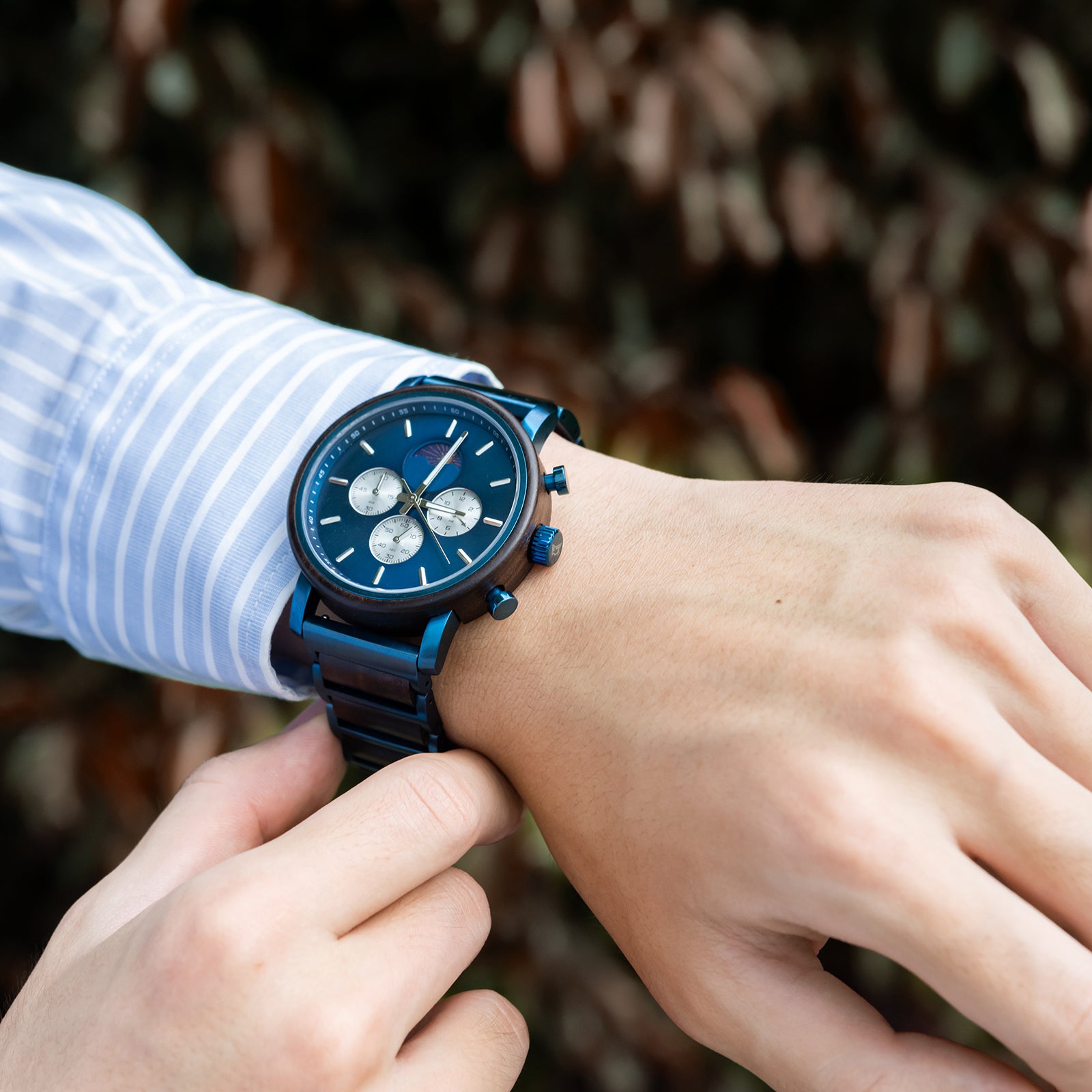 EBONAZURE - Men Wood Watch Chronograph