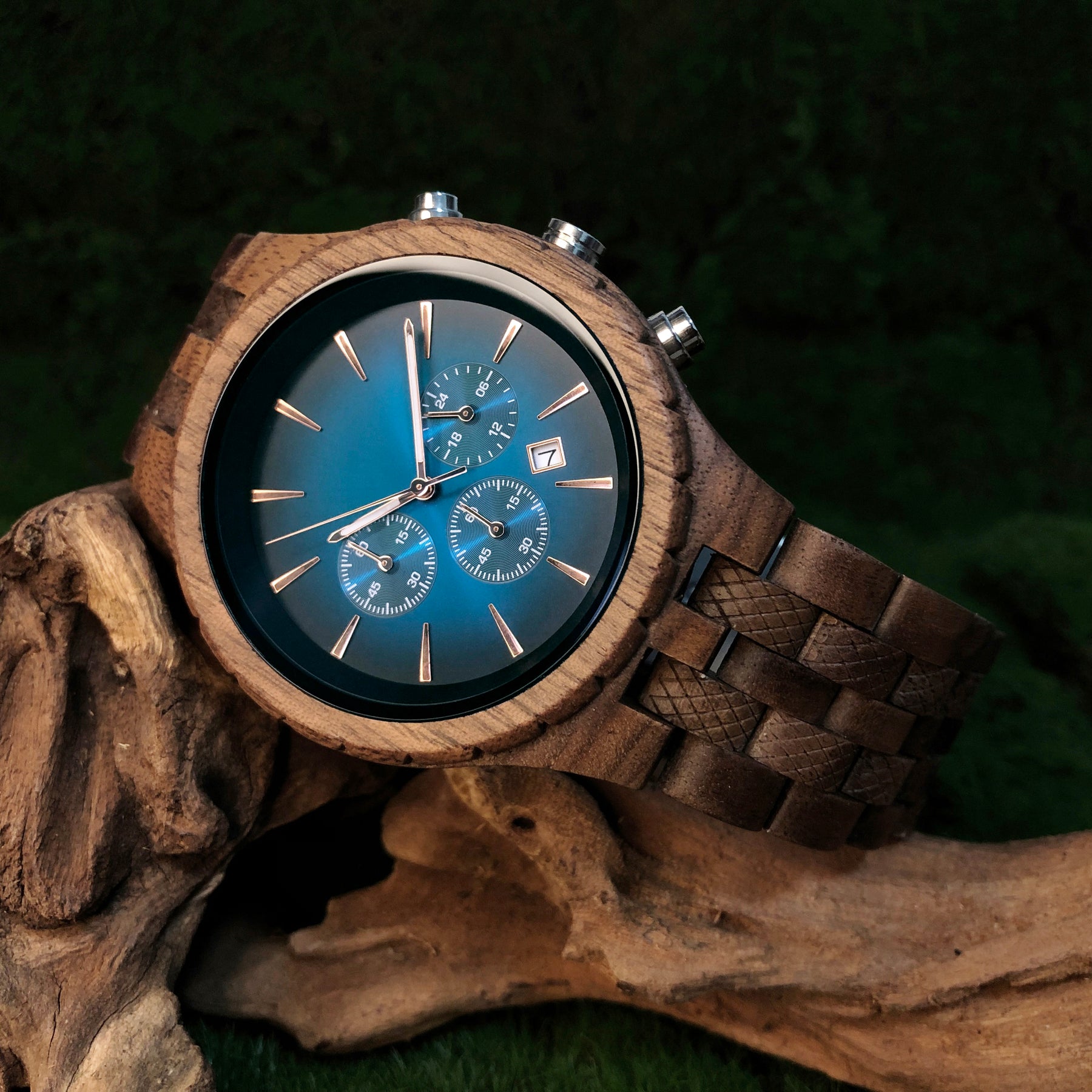 AURORAWAL - Men Wood Watch Chronograph