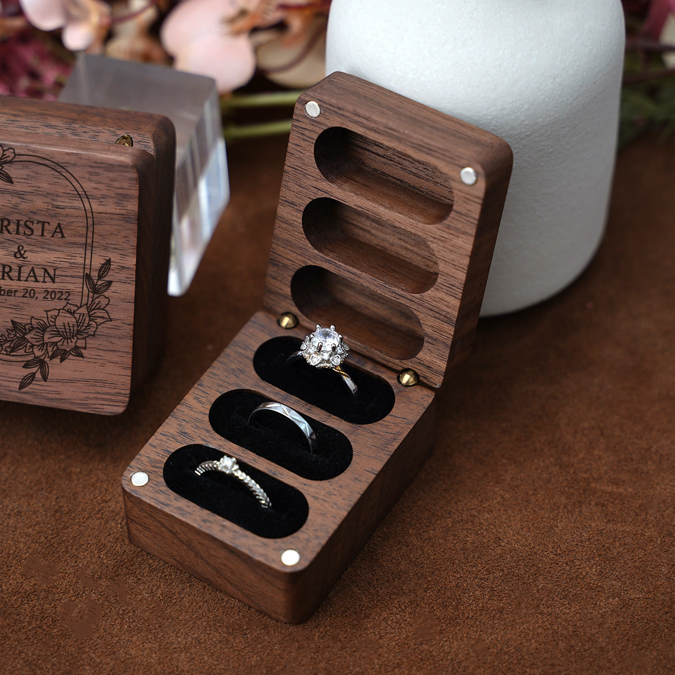 Perro-Wooden Ring Box Personalized Wedding Gift