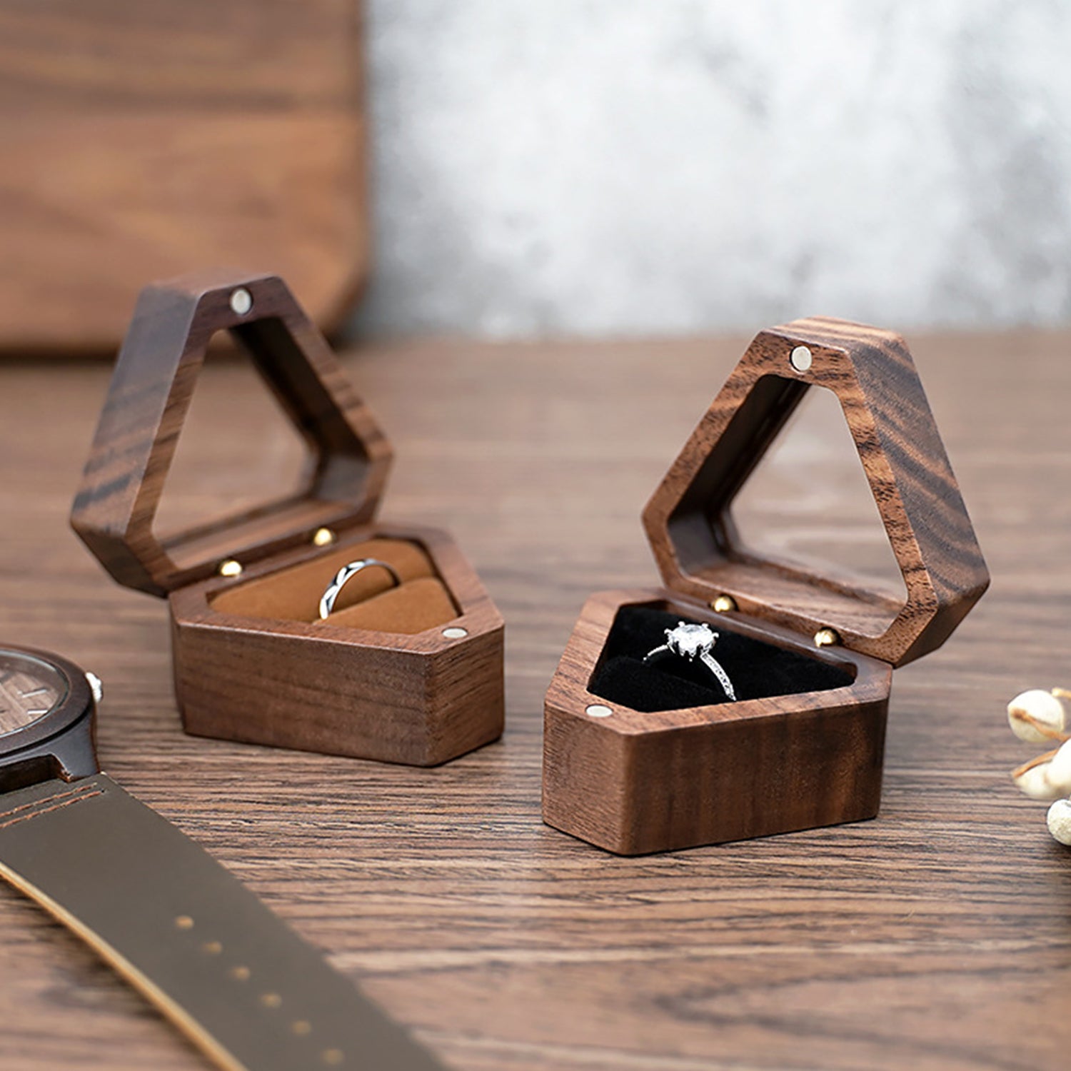 Quebec-Wooden Ring Box Personalized Wedding Gift