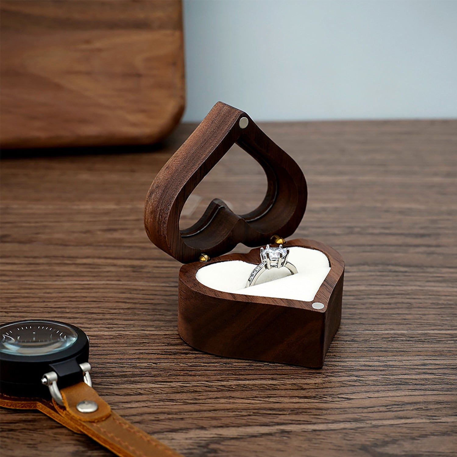 Los Angeles-Wooden Ring Box Personalized Wedding Gift