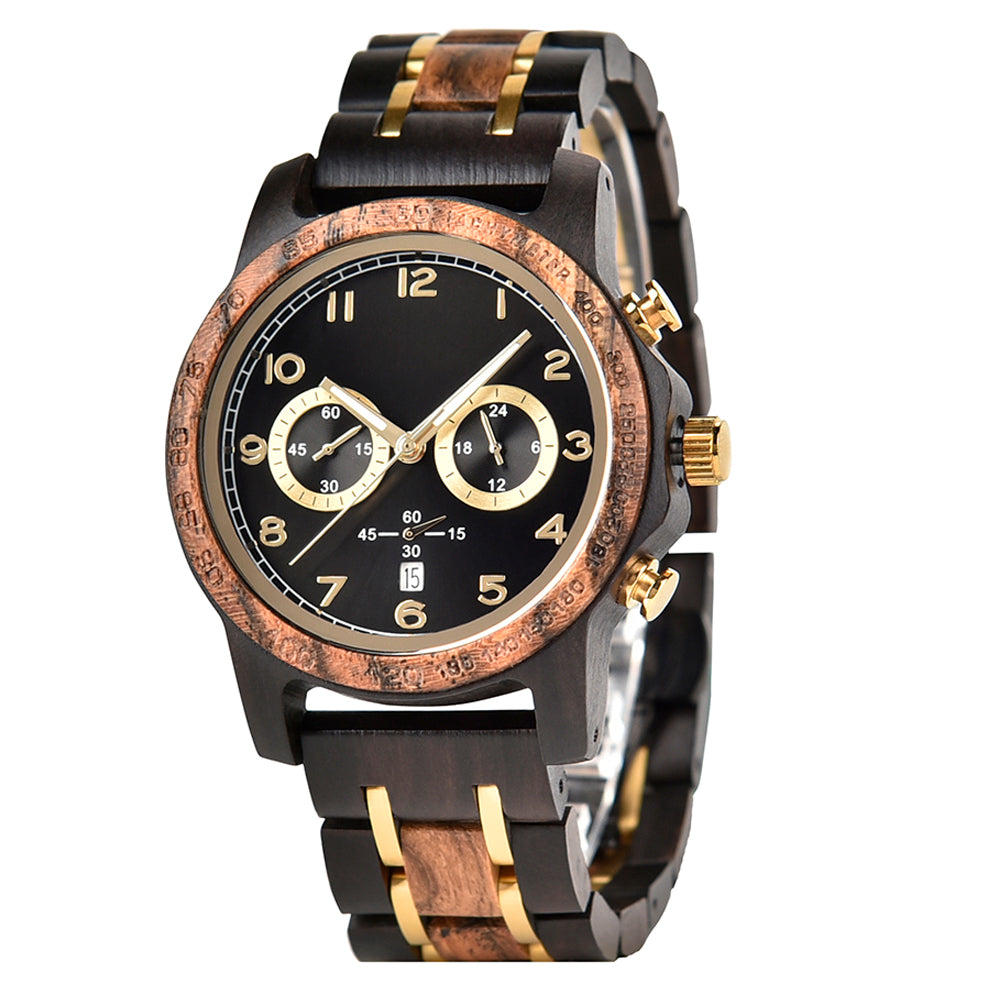ZEVOR - Men Wood Watch Chronograph