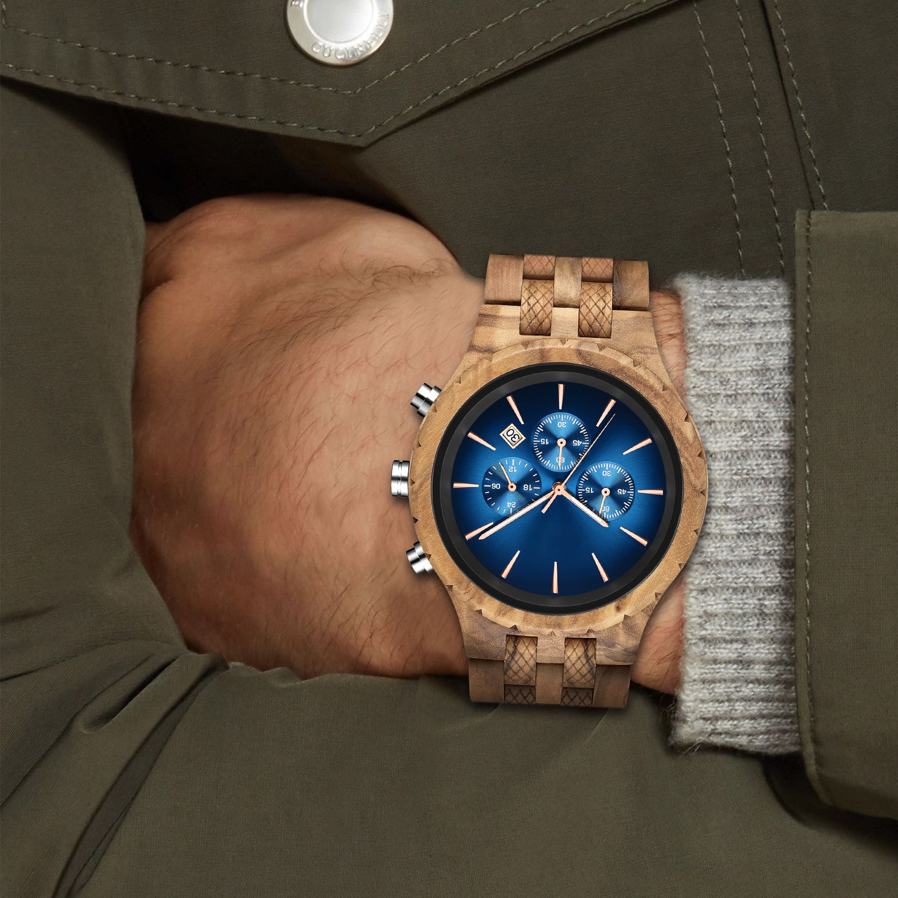CERULYNX - Men Wood Watch Chronograph