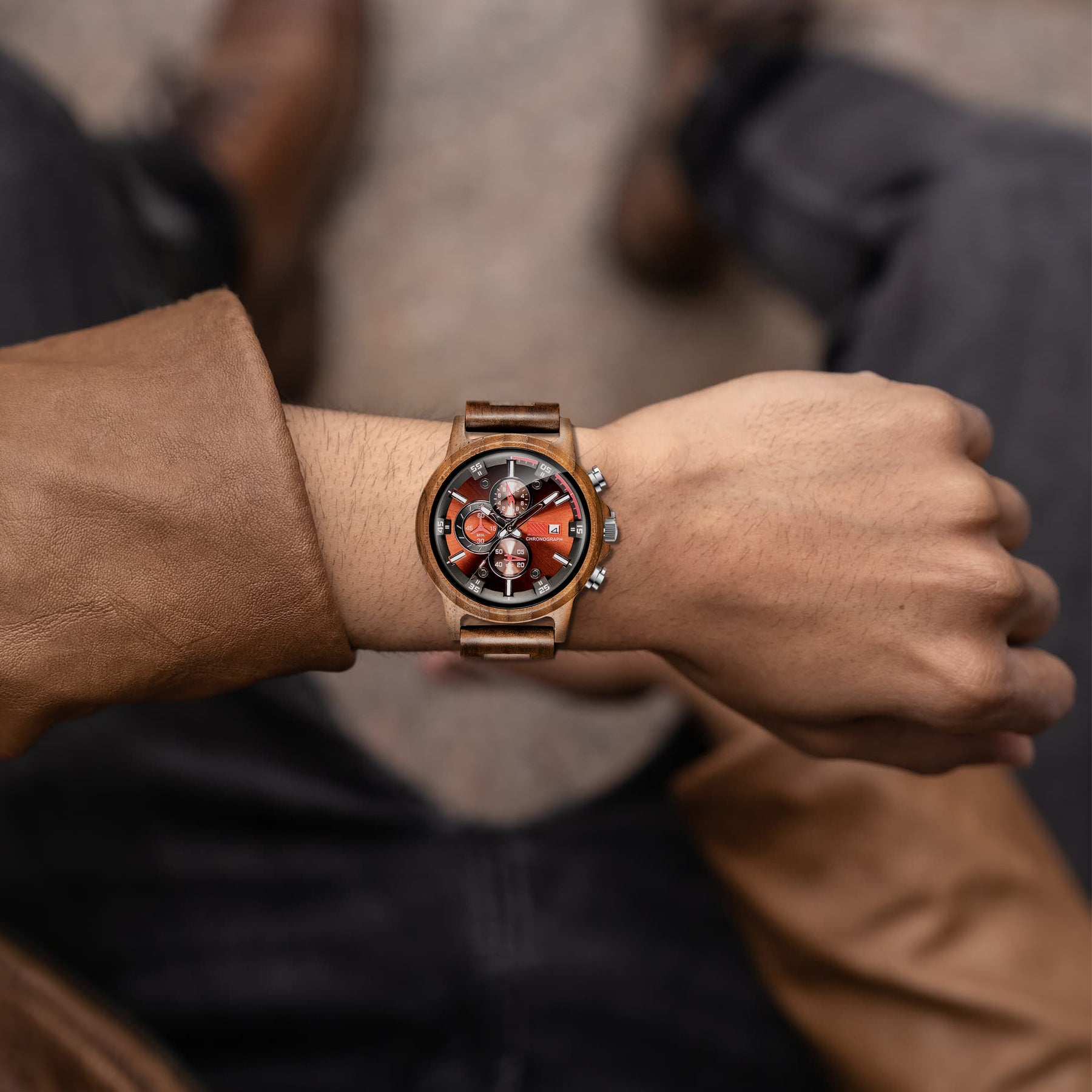 WALNUTIC - Men Wood Watch Chronograph