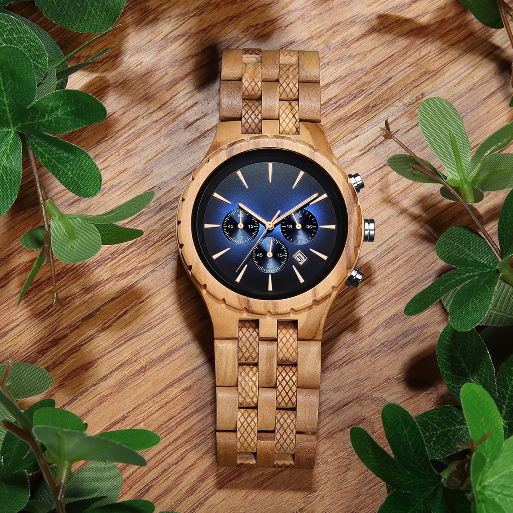 CERULYNX - Men Wood Watch Chronograph