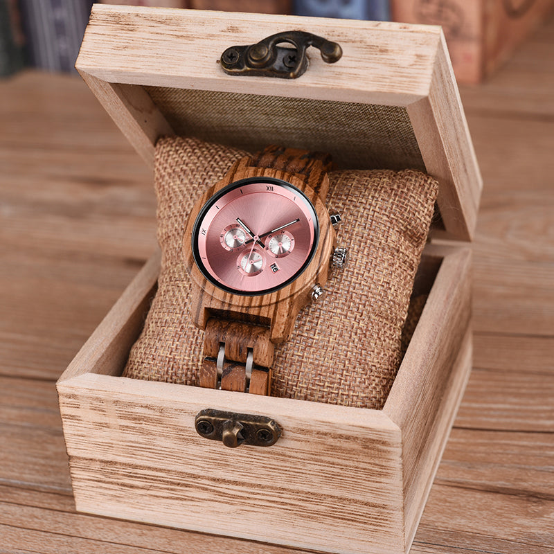ROSELLE - Women Wood Watch Chronograph