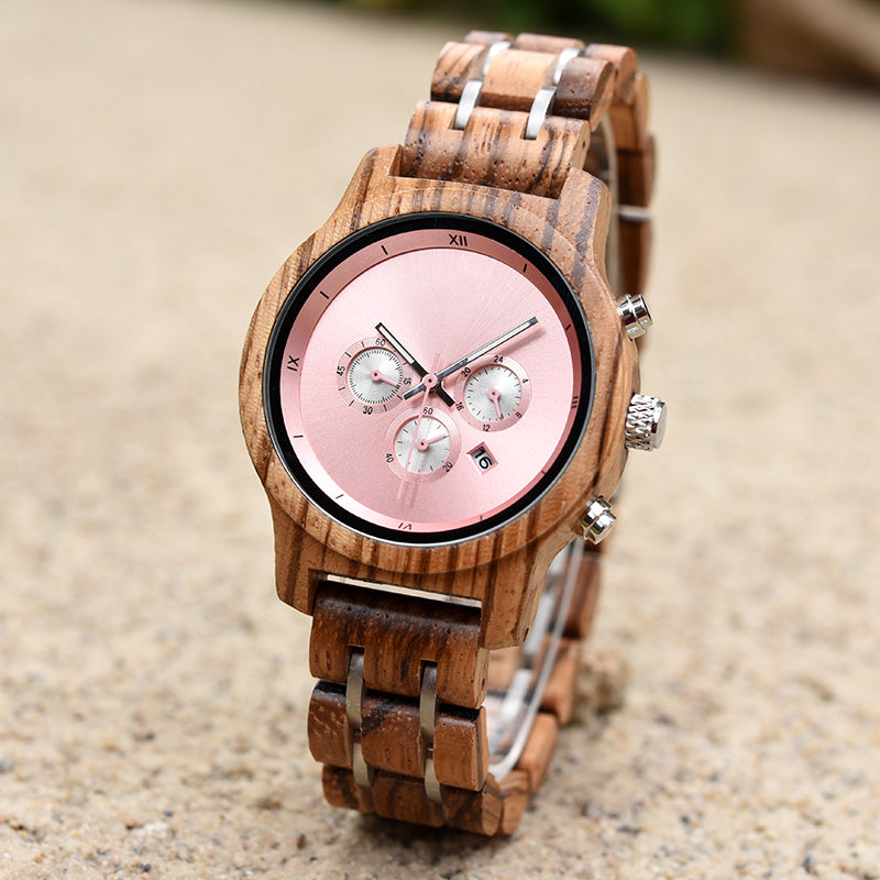 ROSELLE - Women Wood Watch Chronograph