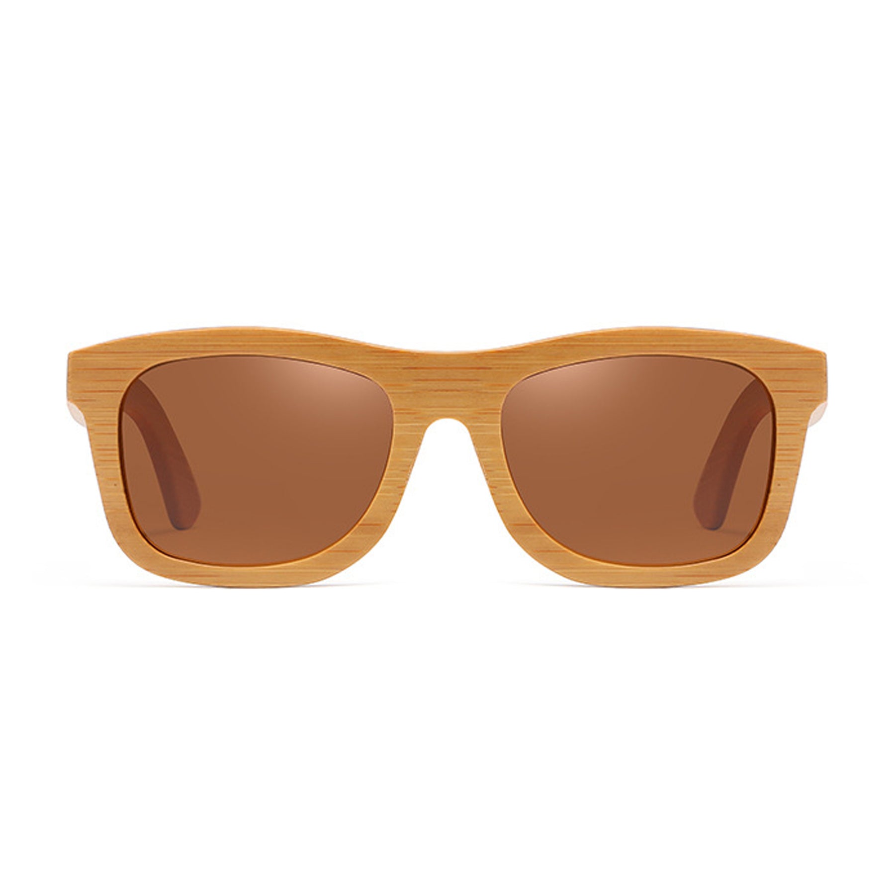 Brown polarized lens bamboo sunglasses positive
