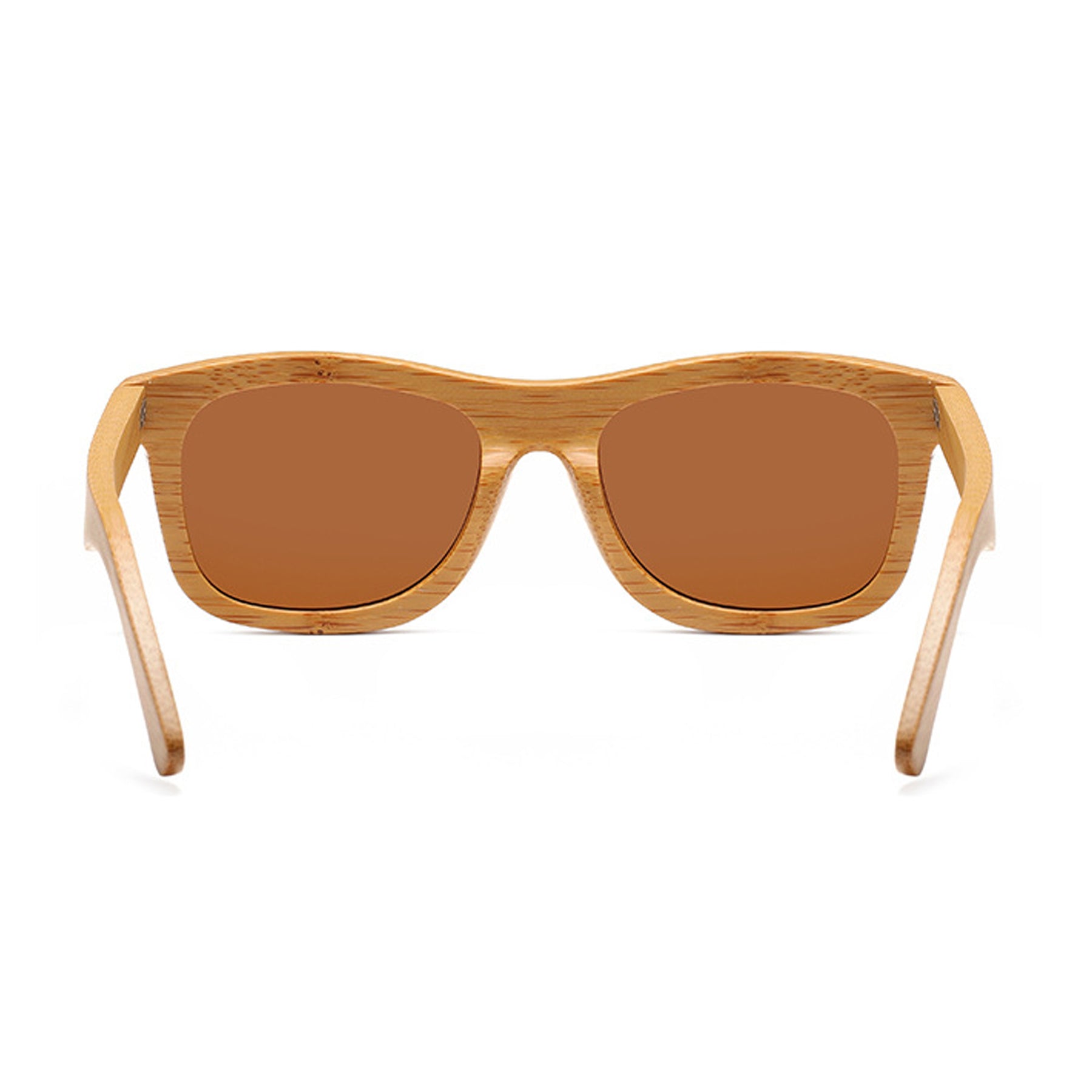 Brown polarized lens bamboo sunglasses back side