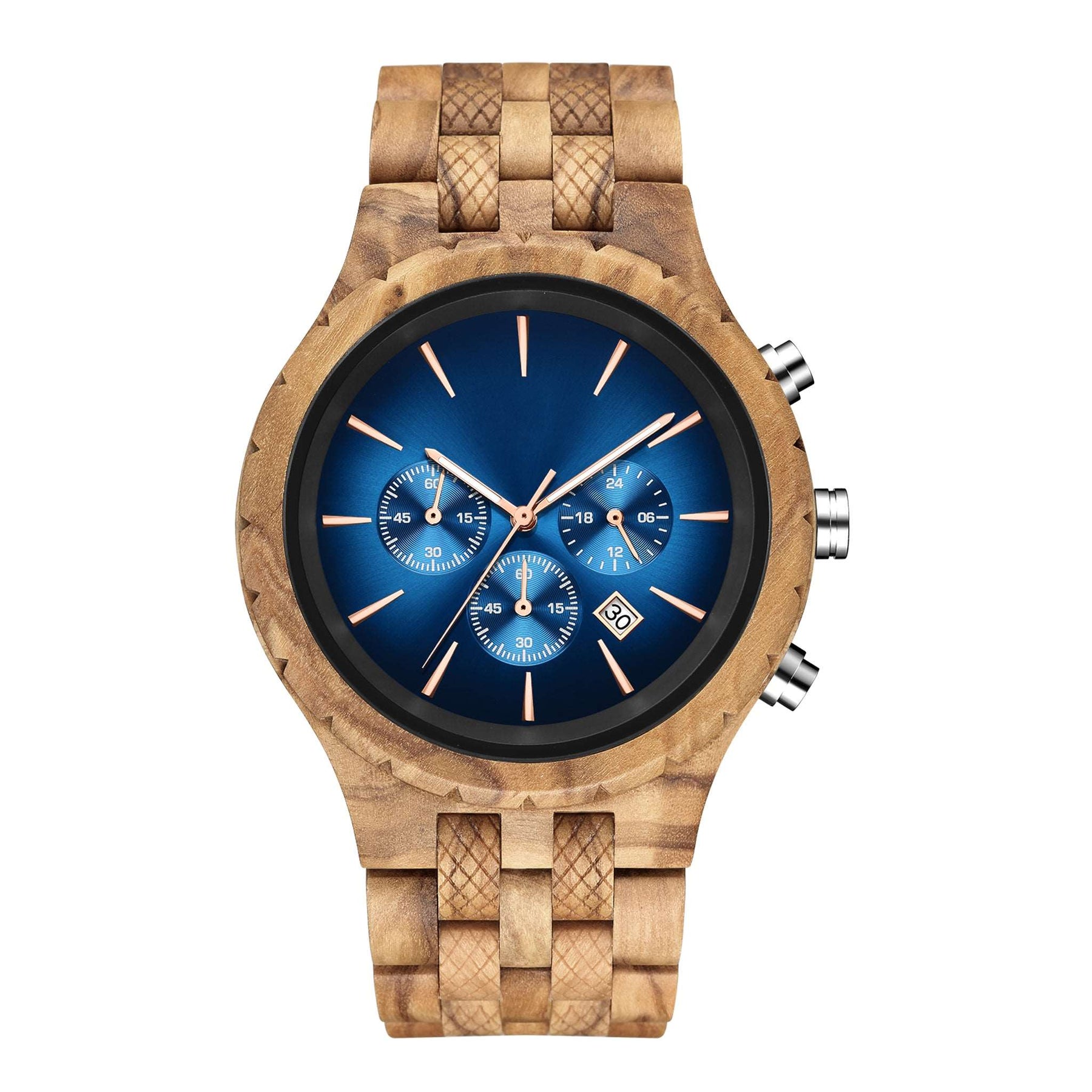 wood watch men wooden watch chronograph olive positive