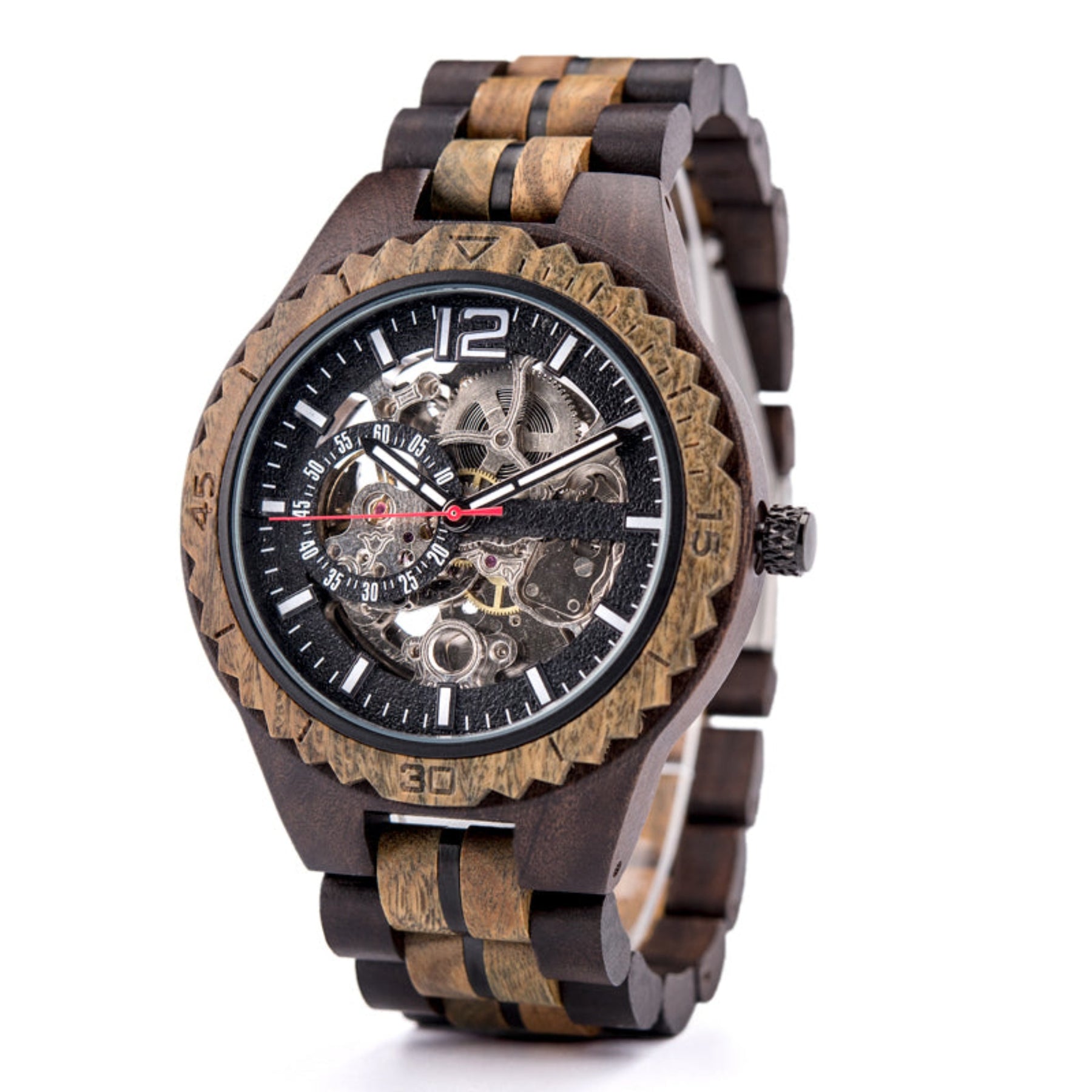Ebony and green sandalwood men automatic mechanical watch for men