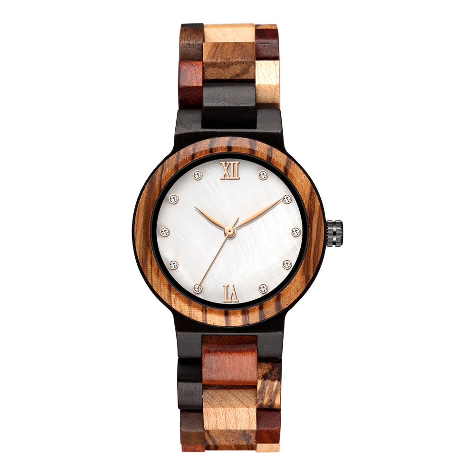 wood watch women wooden watch minimal watch mixed wood positive