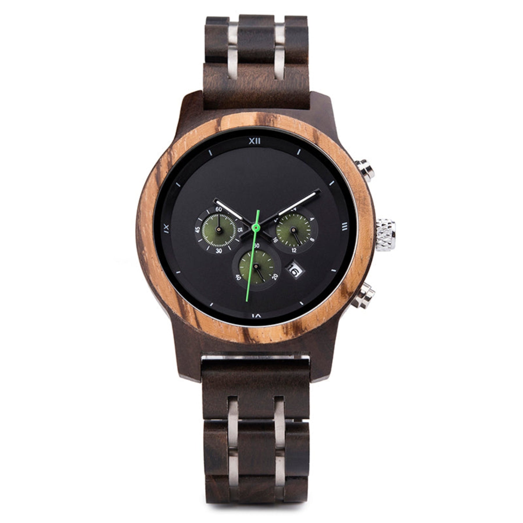 Black face ebony women wooden watch positive