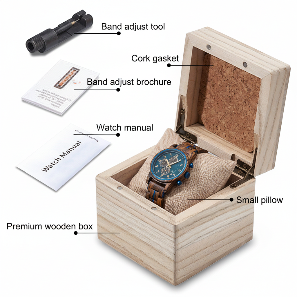蓝色手表木盒套装
