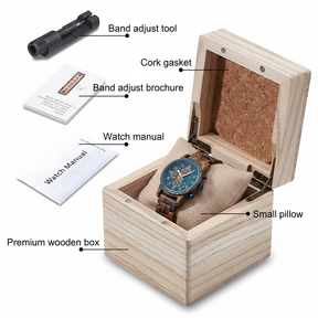 蓝色手表木盒套装