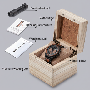 黑色大理石表盘手表穿枕木盒配件展示图