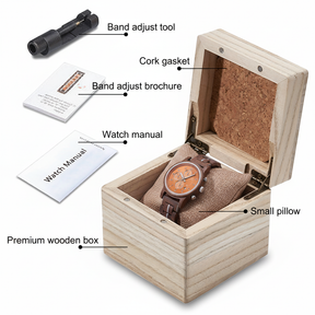 橙色表盘手表木盒陈列