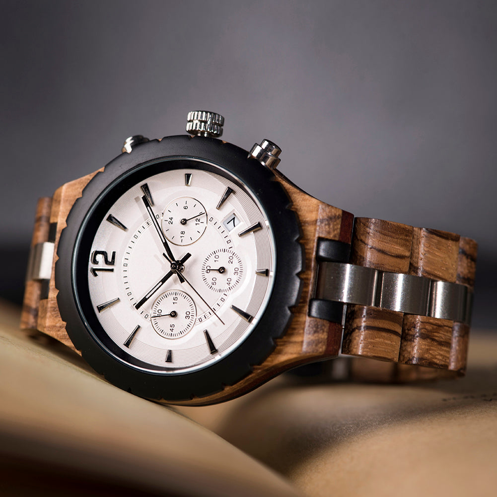 CHRONOLUXE - Men Wood Watch Chronograph