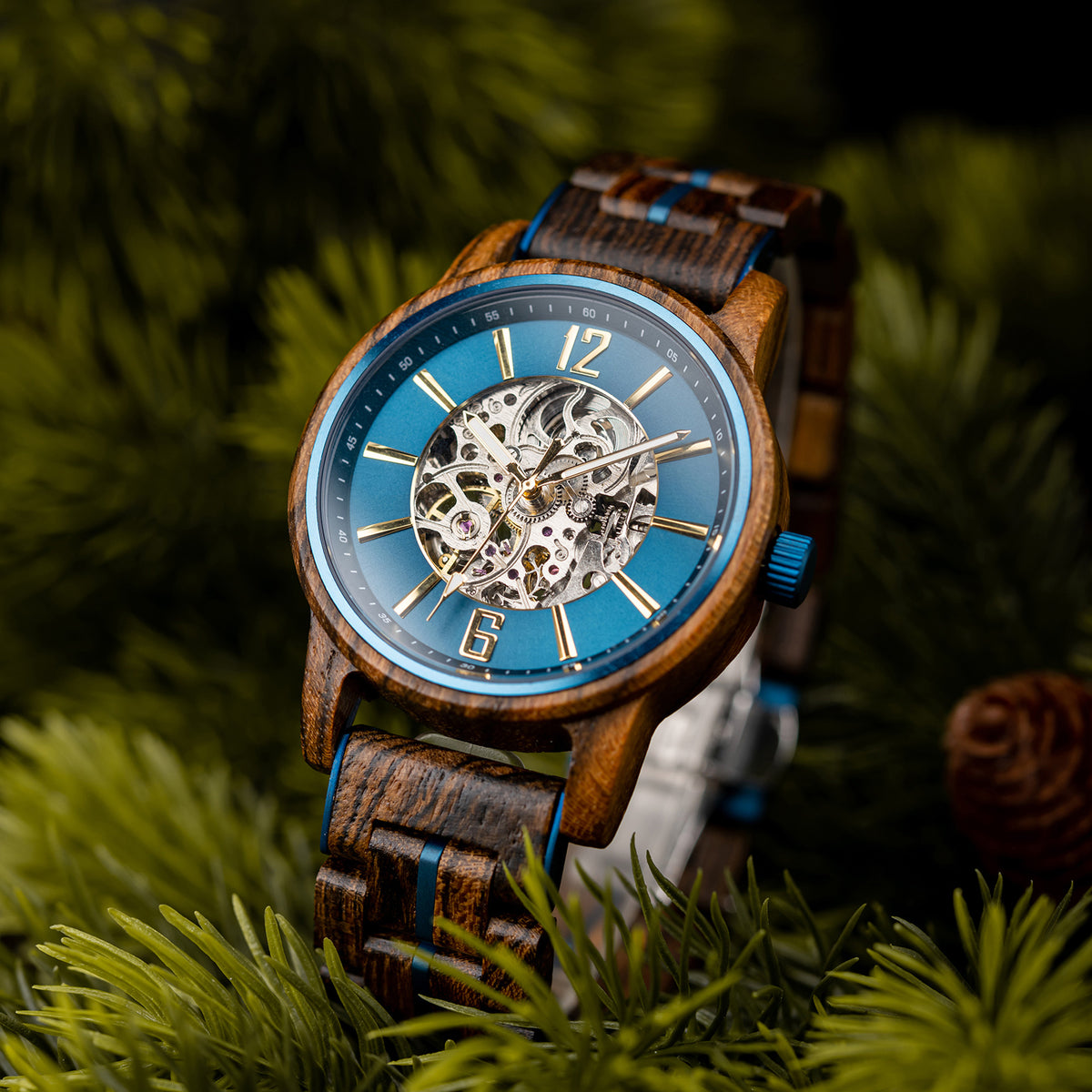 LIGNUM - Men Wood Watch Automatic Mechanical