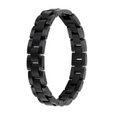 Men's black wooden link bracelet, crafted from natural wood with a sleek design, a fashionable and eco-friendly accessory for men.