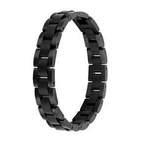 Men's black wooden link bracelet, crafted from natural wood with a sleek design, a fashionable and eco-friendly accessory for men.