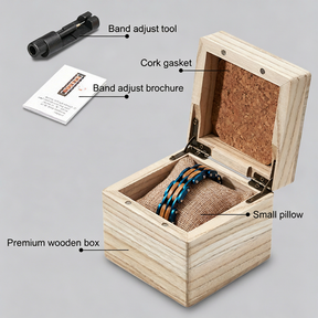 Blue Bracelet Wrapped on Pillow in Wooden Box