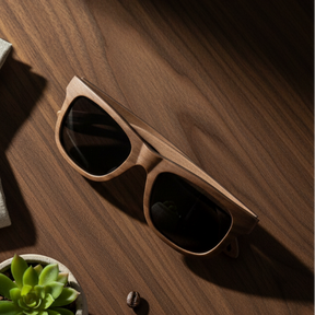 Dark Wood Flat Lay