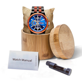 LUXORA - Men Wood Watch Chronograph