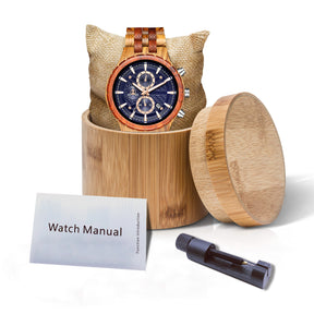 ZAFIRIUM - Men Wood Watch Chronograph