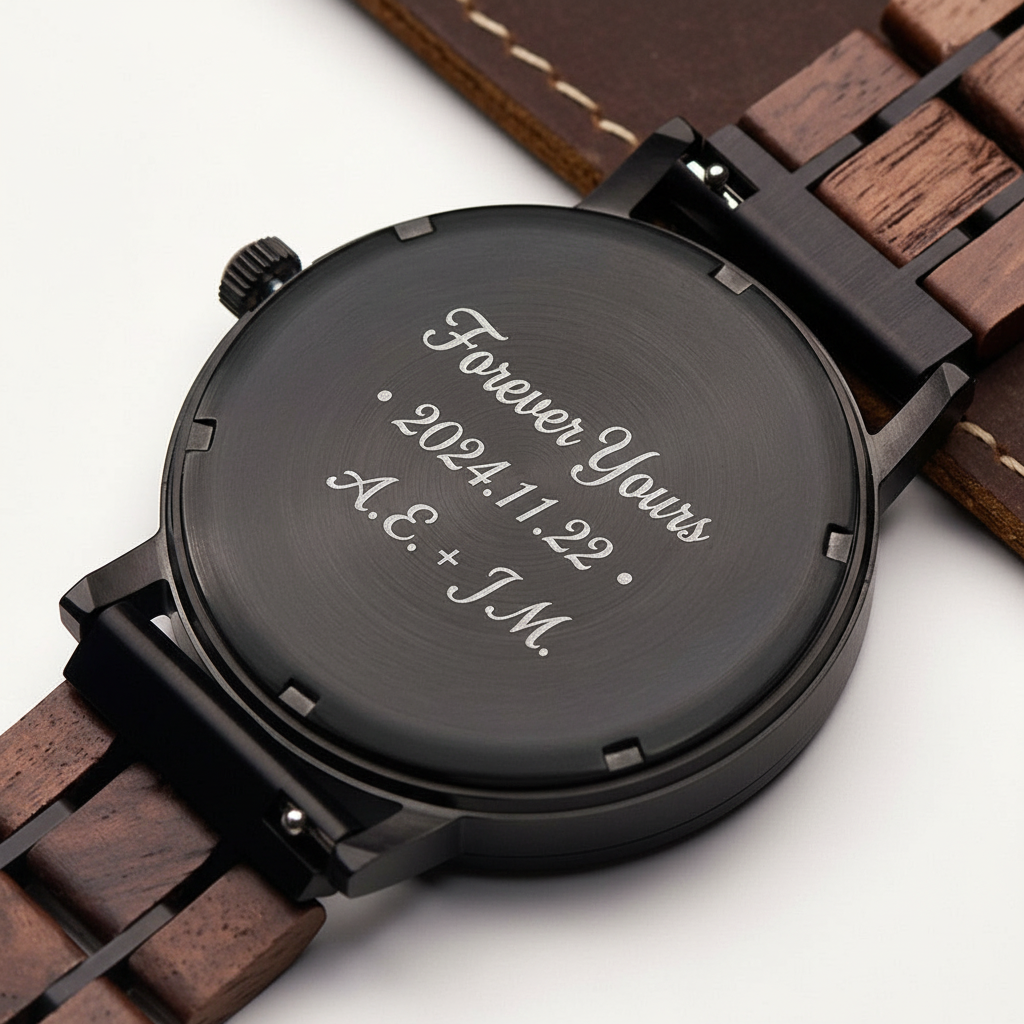 WALNUTEX手表后盖灰白色雕刻效果图