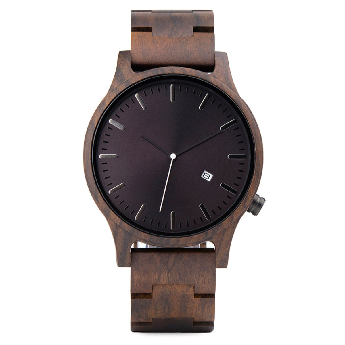 Ebony skeleton men watch with black face positive